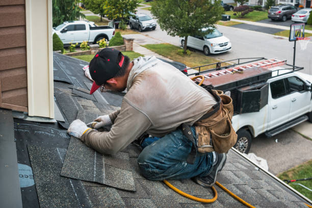 Professional Gutter Repair And Installation technician working in Davis City, IA
